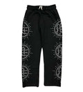 Mixed Emotions Eclipse Rhinestone Sweatpants Black