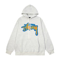 STUSSY Stock Logo Pullover Hoodie – Grey